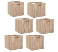 Five Gloves – Boîtes de rangement Mix n' Modul – Lot de 6 – Effet bois MDF 31x31 cm – Chêne naturel