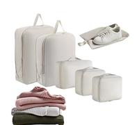 Lot de 6 cubes d'emballage de compression - Sacs de rangement compressibles | Sacs d'organisation de voyage - Cubes d'emballage peu encombrants - Sacs à bagages de compression pour organiser les
