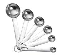 Lot de 6 cuillère doseuses en acier inoxydable - Mesures en métal - Cuillères à épices