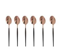 Lot de 6 cuillères à café noir et rose doré Luxy