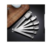 Lot de 6 cuillères à mesurer en acier inoxydable, à long manche, en métal