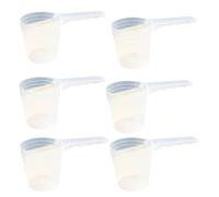 Lot de 6 cuillères à mesurer en plastique de 100 ml à long manche pour poudre de protéine et détergent à lessive