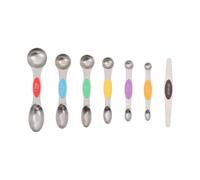 Lot de 6 cuillères à mesurer magnétiques en acier inoxydable - Double face - Marquages clairs et graduations - Poignées confortables - En acier inoxydable - Pour épices, farine, sel, poivre