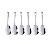 Lot de 6 cuillères à salade en acier inoxydable plaqué titane durable poli miroir pour la maison, la cuisine et le restaurant (26,2 cm)