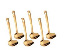 Lot de 6 cuillères à soupe dorées en acier inoxydable plaqué titane, cuillères à soupe durables pour soupe, céréales, sauces, ragoûts, passent au lave-vaisselle (22 cm)