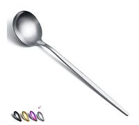 Lot de 6 cuillères à soupe en acier inoxydable argenté mat, cuillères à soupe et à dessert, 20,6 cm, passent au lave-vaisselle