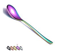 Lot de 6 Cuillères Arc-en-Ciel en Acier Inoxydable de 20,6 cm - Pour Soupe, Dessert, Argenterie - Maison, Cuisine ou Restaurant