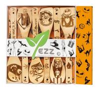 Lot de 6 cuillères en bois L'Étrange Noël de Monsieur Jack - Cadeau amusant et chaleureux - 5 pièces - Cauchemar