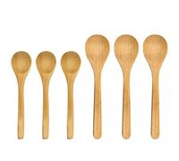 Lot De 6 Cuillères Rondes En Bois, Cuillères À Miel En Bois, Cuillères À Café, Cuillères À Café, Petites Cuillères À Soupe, Cuillères À Mélanger, Cuillères En Bois Pour Travaux Manuels.