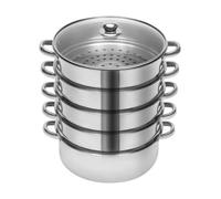 Lot de 6 cuiseurs vapeur russes Mantowarka en acier inoxydable à 5 couches avec 4 vapeurs