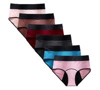 Lot de 6 Culotte Menstruelle Flux Tres Abondant, Lavable Culotte Incontinence Femme, Douces Culotte Menstruelle Anti Fuite Urinaire (FR/ES, Alpha/lettres, TTG, Taille normale, Taille normale, couleur)