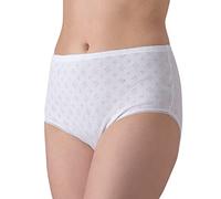 Lot de 6 Culottes Femme Classiques avec Motif Perforé en Coton Taille Haute avec Bordure et Dentelle, Respirant et Confortable, Personnes âgées, Coupe Haute, Grandes Tailles