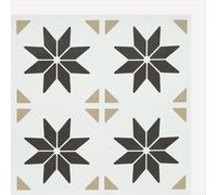 Lot de 6 dalles adhésive murales Wall Tiles DC FIX Carreaux de ciment étoiles L. 30,5 x l.30,5cm