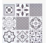 Lot de 6 dalles adhésive murales Wall Tiles DC FIX Carreaux de ciment style oriental L. 30,5 x l.30,5cm