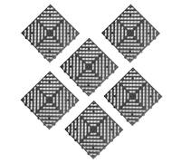Lot de 6 Dalles de Jardin Piscine, Patins de Sol Légers et Imperméables, Dalle Clipsable Ajourée Antidérapante en Pvc, Antidérapantes et Auto-Drainantes for Garage, Terrasse, Cuisine(Black)