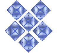 Lot de 6 Dalles de Jardin Piscine, Patins de Sol Légers et Imperméables, Dalle Clipsable Ajourée Antidérapante en Pvc, Antidérapantes et Auto-Drainantes for Garage, Terrasse, Cuisine(Blue)