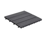 Lot de 6 Dalles de Sol 30x30cm - Système Clipsable 4 Points - Installation Directe au Sol sans Plot - Revêtement Extérieur Esthétique, Résistant aux Intempéries - Gris Foncé - Pro garden