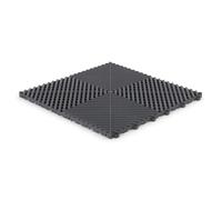Lot de 6 dalles de sol clipsables - GRIS ANTHRACITE - (0,96m²) pour garage, cellier, abris de jardin. Marque CLIC & dalle, série CLASSIC - Effet Damier 40x40cm. Intérieur-Extérieur. Pose rapide.