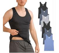 Lot de 6 débardeurs homme côte fine - débardeur classique - Melange XXL