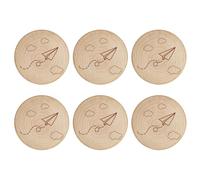 Lot de 6 décapsuleurs magnétiques simples en bois pour réfrigérateur - Autocollants ronds pour décapsuleur de bière - Décoration magnétique - Petite canette de bière ronde