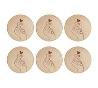 Lot de 6 décapsuleurs ronds simples en bois pour réfrigérateur, canette de bière, cadeau de mariage, petite canette de bière ronde