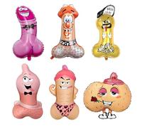 Lot de 6 Décoration de Fête, Decoration, Ballon Kit Ballon, Deco Anniversaire pour Femme Homme,Ballons pour fête Adieu au Célibat en Mylar ou Latex,Ballon aluminium,Décoration de ballons