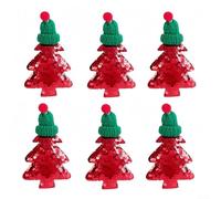 Lot de 6 décorations à paillettes pour sapin de Noël, décorations de Noël pour décorer les tables, arbres de Noël (rouge B)