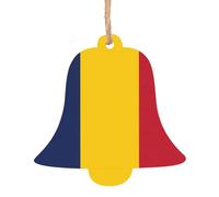 Lot de 6 décorations à suspendre pour sapin de Noël Motif drapeau du Tchad