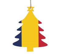 Lot de 6 décorations à suspendre pour sapin de Noël Motif drapeau du Tchad