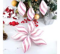 Lot de 6 décorations artistiques à paillettes roses parfaites pour les arbres de Noël et les fiançailles (E)