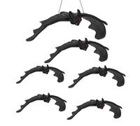 Lot de 6 décorations de chauve-souris pour Halloween - En caoutchouc - Décoration de fête parfaite et petits cadeaux pour Halloween