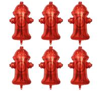 Lot de 6 décorations de fête rouges sur le thème des pompiers avec base lestée pour fête sur le thème des pompiers