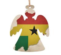 Lot de 6 décorations de Noël à suspendre avec drapeau Sao Tomé et Principe Map04