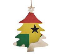 Lot de 6 décorations de Noël à suspendre avec drapeau Sao Tomé et Principe Map04