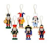 Lot de 6 décorations de Noël casse-noisette - 10,2 cm - Figurines festives de soldat avec cordon pour suspension, décoration, cheminée, bibliothèque, centre de table, fenêtre, mur