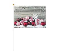 Lot de 6 décorations de Noël de 14 x 21 cm agitant un drapeau, cour, salon, concours de fête de vacances.