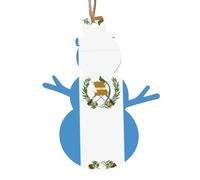 Lot de 6 décorations de Noël en bois à motif drapeau du Guatemala, idéales pour les fêtes de fin d'année ou les souvenirs.