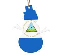 Lot de 6 décorations de Noël en bois à motif drapeau du Nicaragua, idéales pour les fêtes de fin d'année ou les souvenirs.