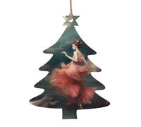 Lot de 6 décorations de Noël en bois « A Night of Miracles and Magic » à suspendre pour sapin de Noël en forme de sapin de Noël - Décoration de fête de Nouvel An