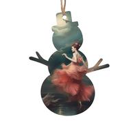 Lot de 6 décorations de Noël en bois « A Night of Miracles and Magic Christmas Tree » à suspendre en forme de bonhomme de neige - Décoration de Noël pour le Nouvel An et les fêtes