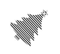 Lot de 6 décorations de Noël en bois à rayures noires et blanches - Ficelle imprimée double face pour arbres, murs, portes, sapins, décorations de Noël