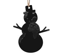 Lot de 6 décorations de Noël en bois à suspendre en forme de bonhomme de neige en forme de carte du monde - Décoration de Noël à suspendre pour le Nouvel An, les fêtes