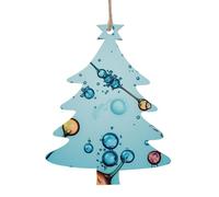 Lot de 6 décorations de Noël en bois abstraction biologie chimie arbre de Noël à suspendre en forme d'arbre de Noël décoration de Noël pour Nouvel An, vacances, fête