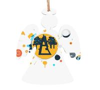 Lot de 6 décorations de Noël en bois avec motifs joyeux, motif bulles en décomposition, décoration de maison de vacances confortable