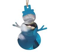 Lot de 6 décorations de Noël en bois en forme de bonhomme de neige, dauphin avec sourire pour sapin de Noël, étiquettes de vœux de Noël rustiques à suspendre pour décoration de la maison