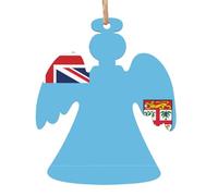 Lot de 6 décorations de Noël en forme d'ange avec drapeau des Fidji - Peut être accroché sur les arbres de Noël et les fenêtres