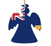 Lot de 6 décorations de Noël en forme d'ange avec drapeau des îles Turques et Caïques - Peut être accroché sur les arbres de Noël et les fenêtres