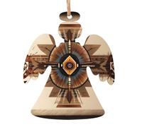 Lot de 6 décorations de Noël en forme d'ange avec impression de peinture amérindienne - Peut être accrochée sur les arbres de Noël et les fenêtres