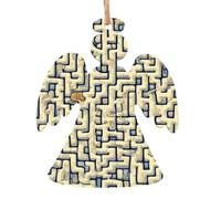 Lot de 6 décorations de Noël en forme d'ange avec labyrinthe - Peut être accroché sur les arbres de Noël et les fenêtres