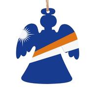 Lot de 6 décorations de Noël en forme d'ange - Superbe drapeau des îles Marshall pour sapin de Noël et porte de fête